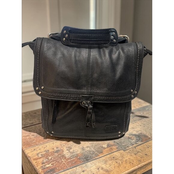 The SAK Ventura Convertible Backpack Black Leather Canvas Crossbody Bag Travel - Picture 5 of 11